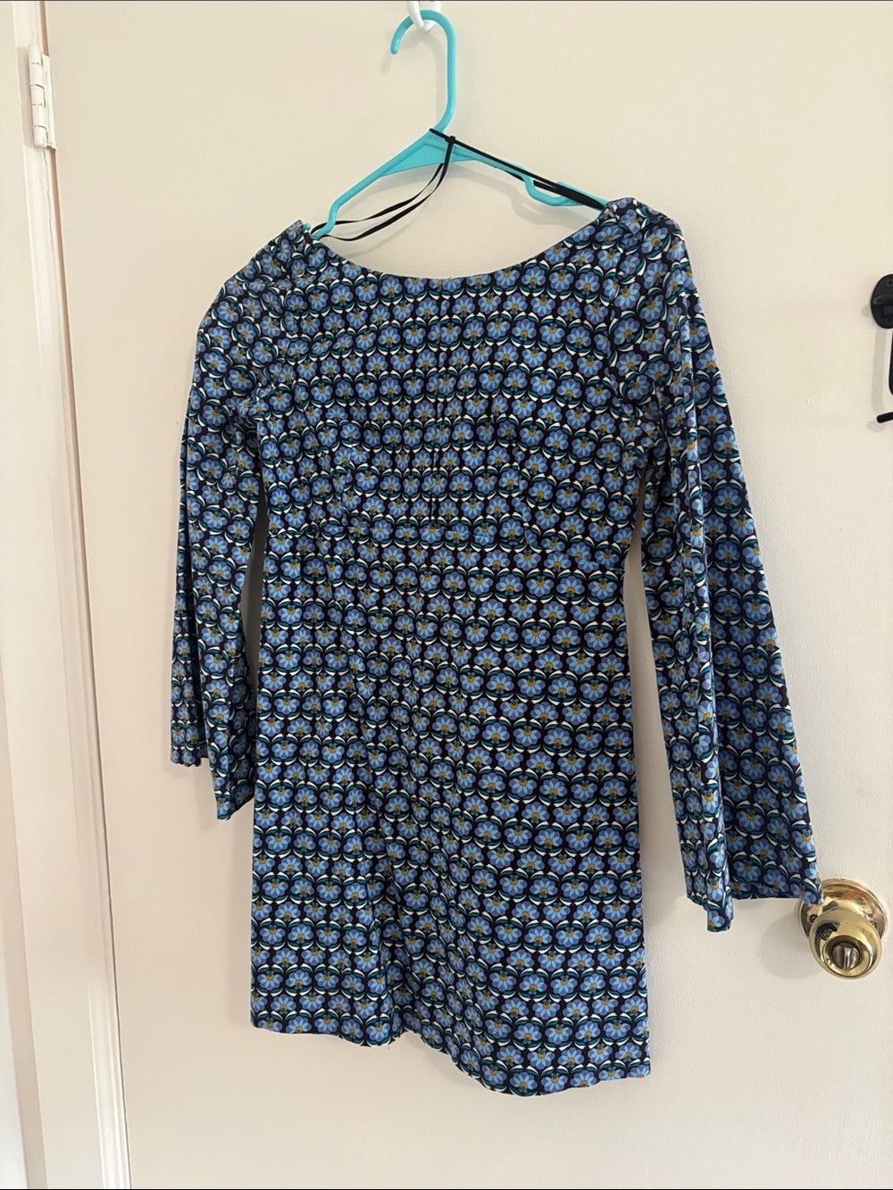 Vintage 60s 70s Bell Sleeve Floral Dress Small